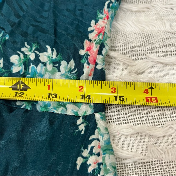 REBECCA TAYLOR Hydrangea Floral Silk Teal Shift Mini Dress Sz 8 MSRP $395 Party - Picture 11 of 14